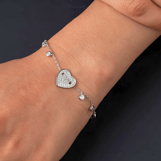 Glimmering Heart Bracelet