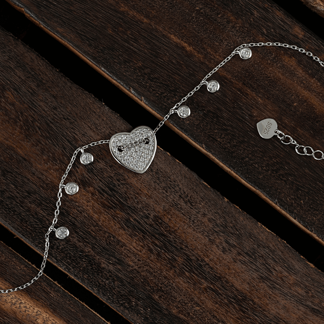 Glimmering Heart Bracelet