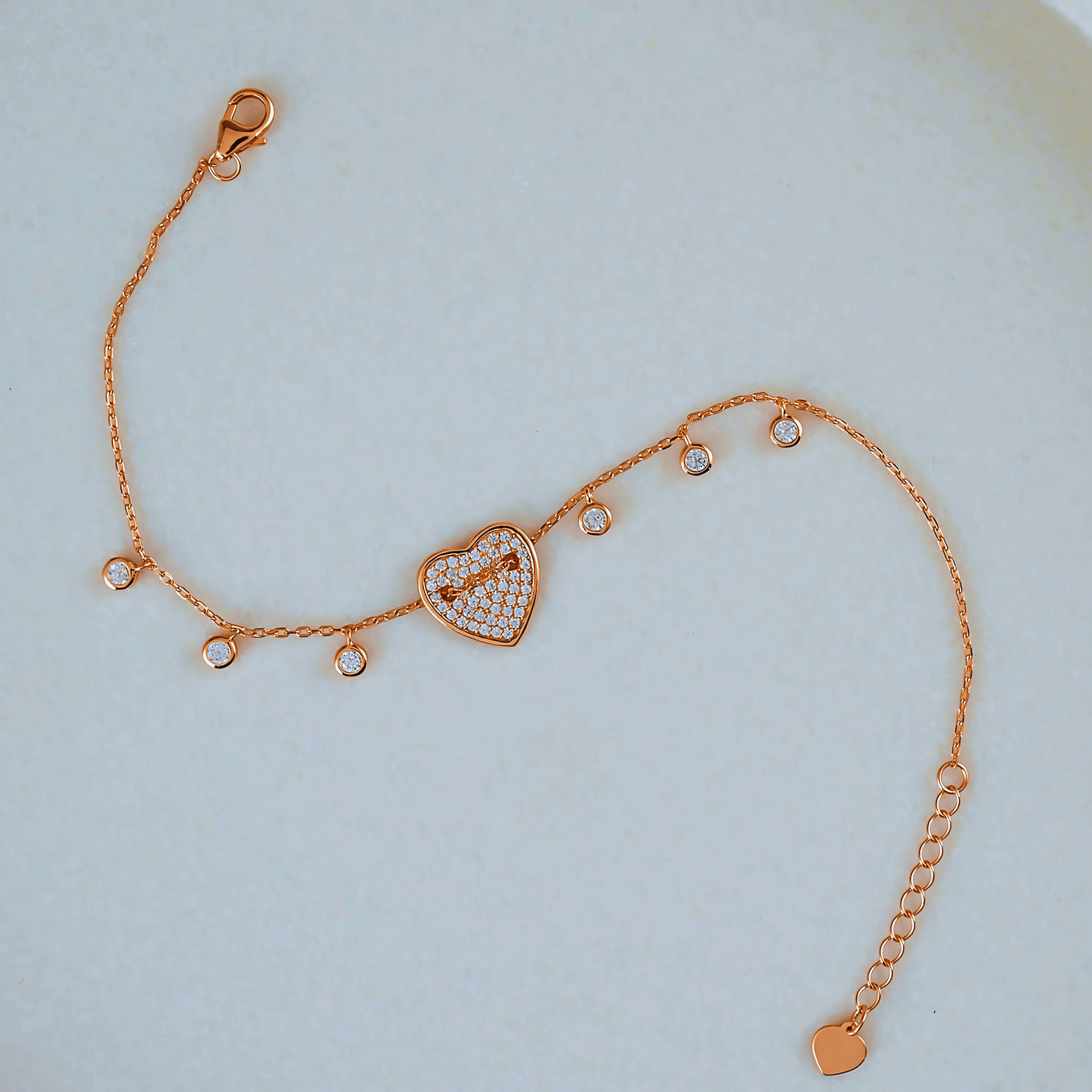 Glimmering Heart Bracelet