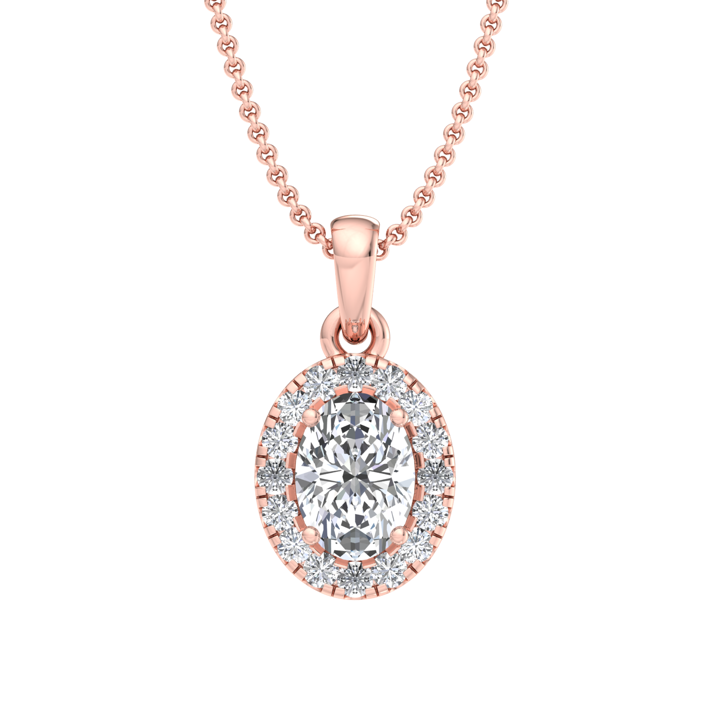 Sparkling Oval Pendant