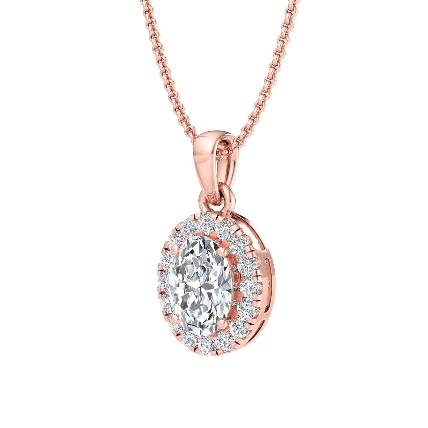 Sparkling Oval Pendant