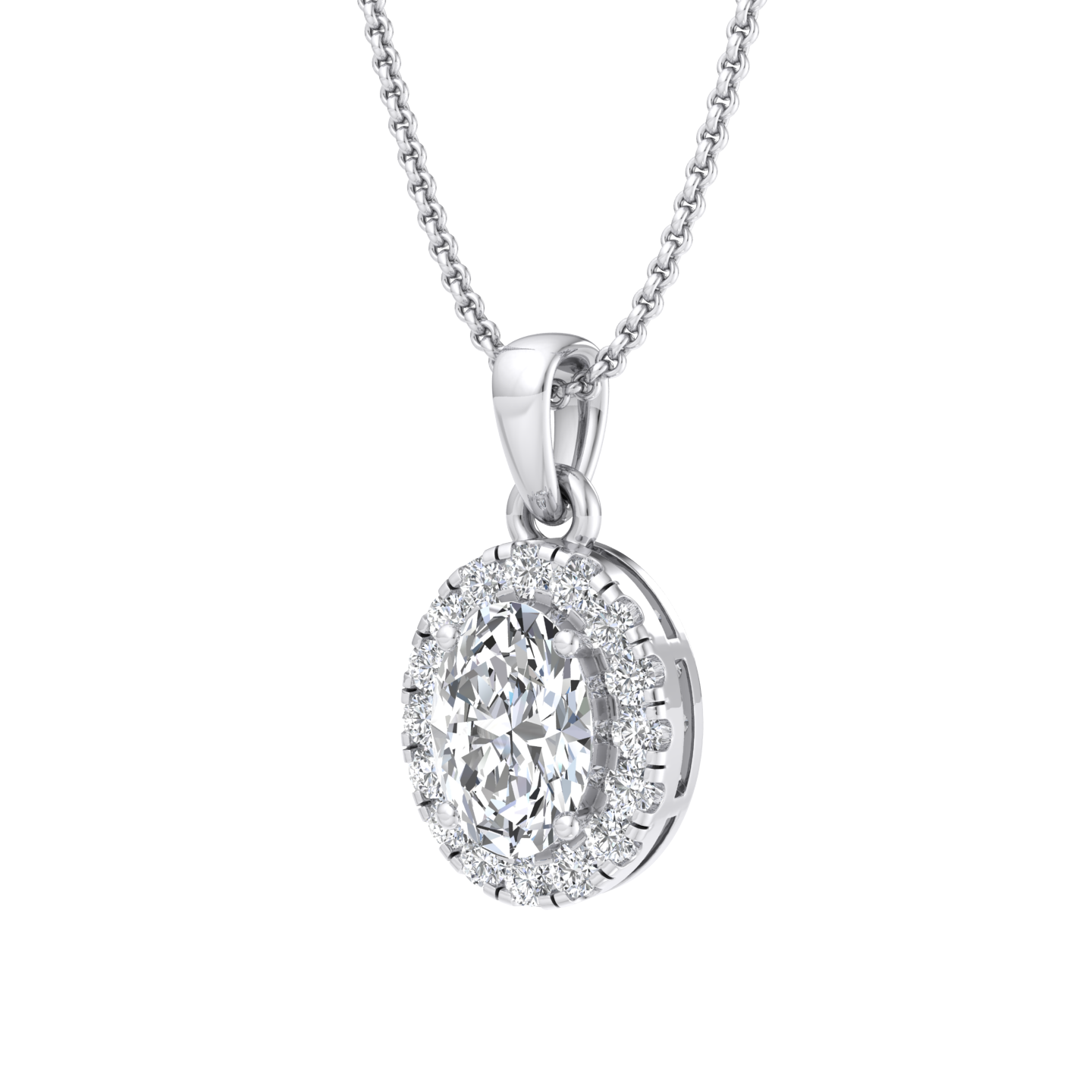 Sparkling Oval Pendant