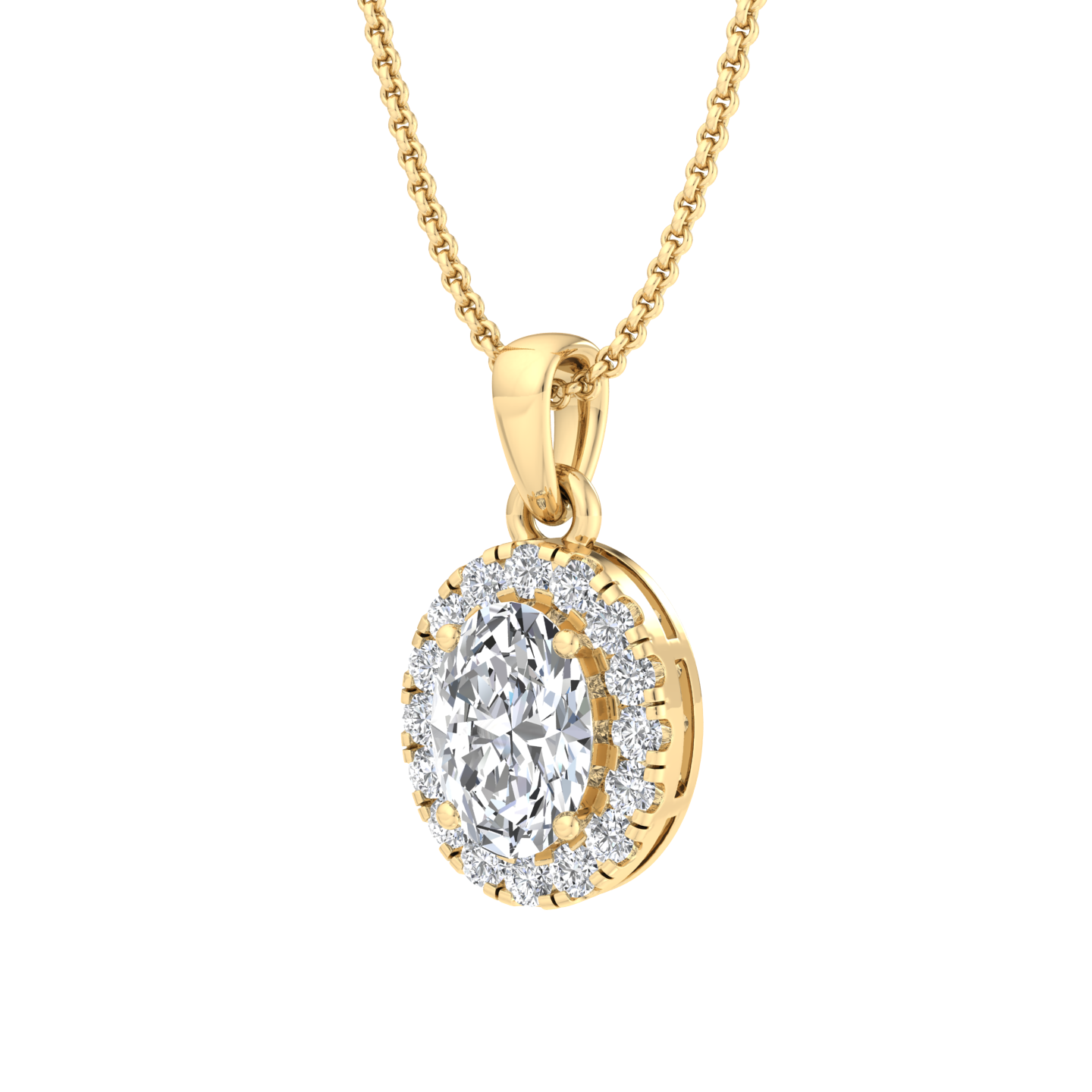 Sparkling Oval Pendant